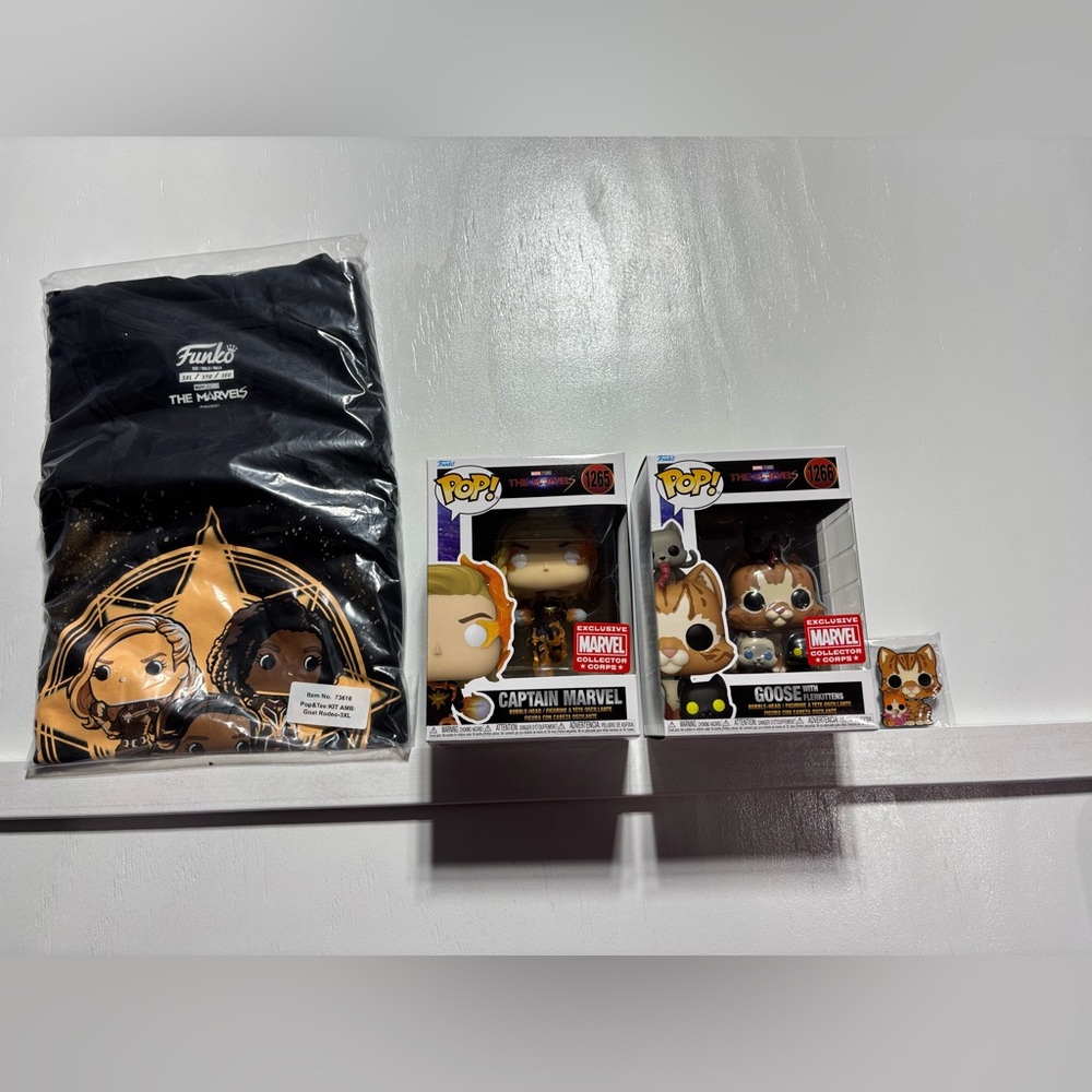 Funko Pop Marvel Captain Marvel And Goose Set